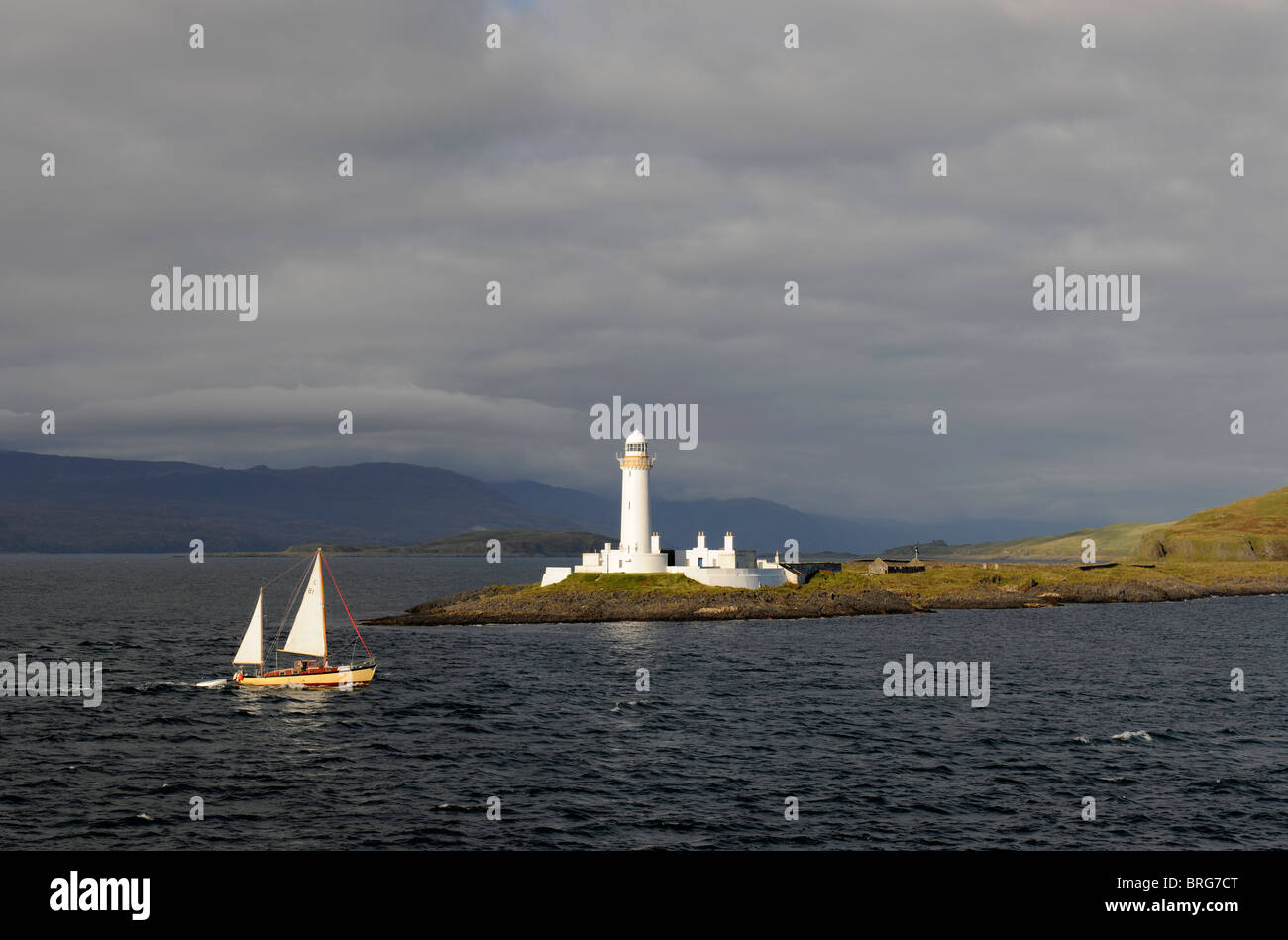Lismore Lighthouse on Eilean Musdile-1 Stock Photo