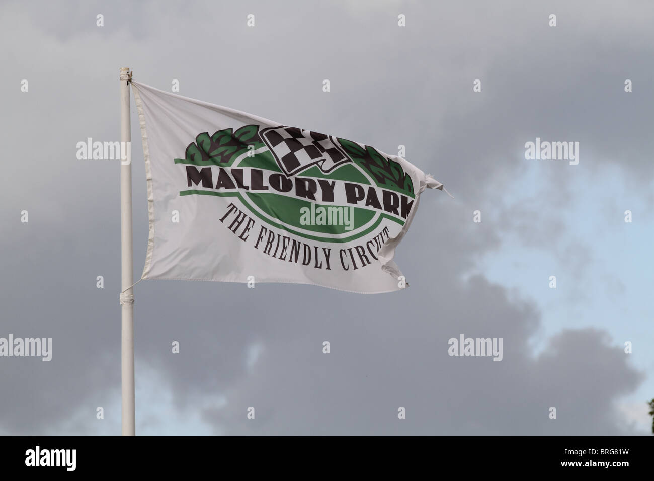 Circuit flag at Mallory Park Stock Photo