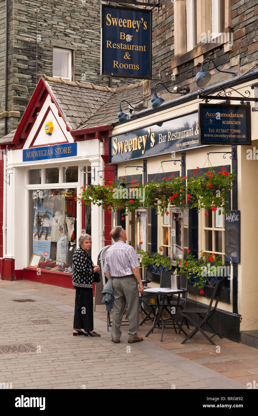 Sweeney's bar restaurant & rooms at Keswick , Cumbria , England , Great Britain , Uk Stock Photo
