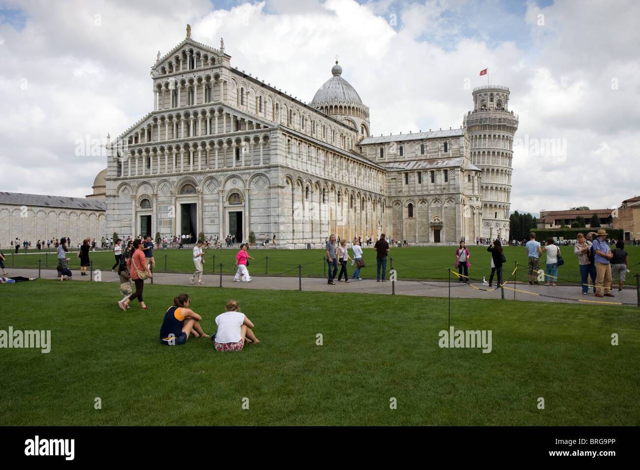 The Catherdral and Leaning Tower of Pisa Stock Photo