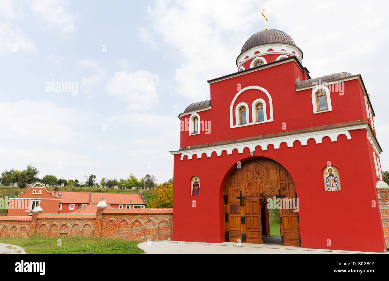 entrance-building-to-the-serbian-orthodox-krusedol-monastery-stock