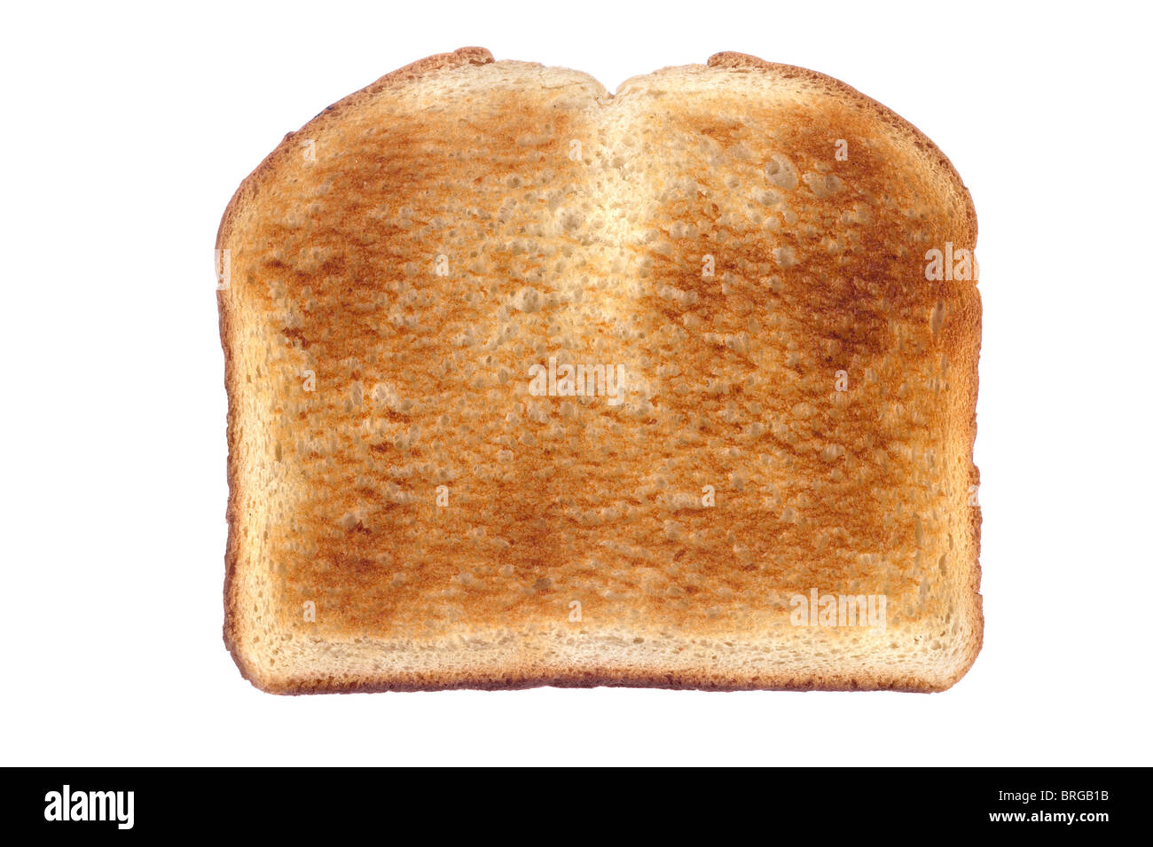 A slice of toasted white bread isolated on white Stock Photo Alamy