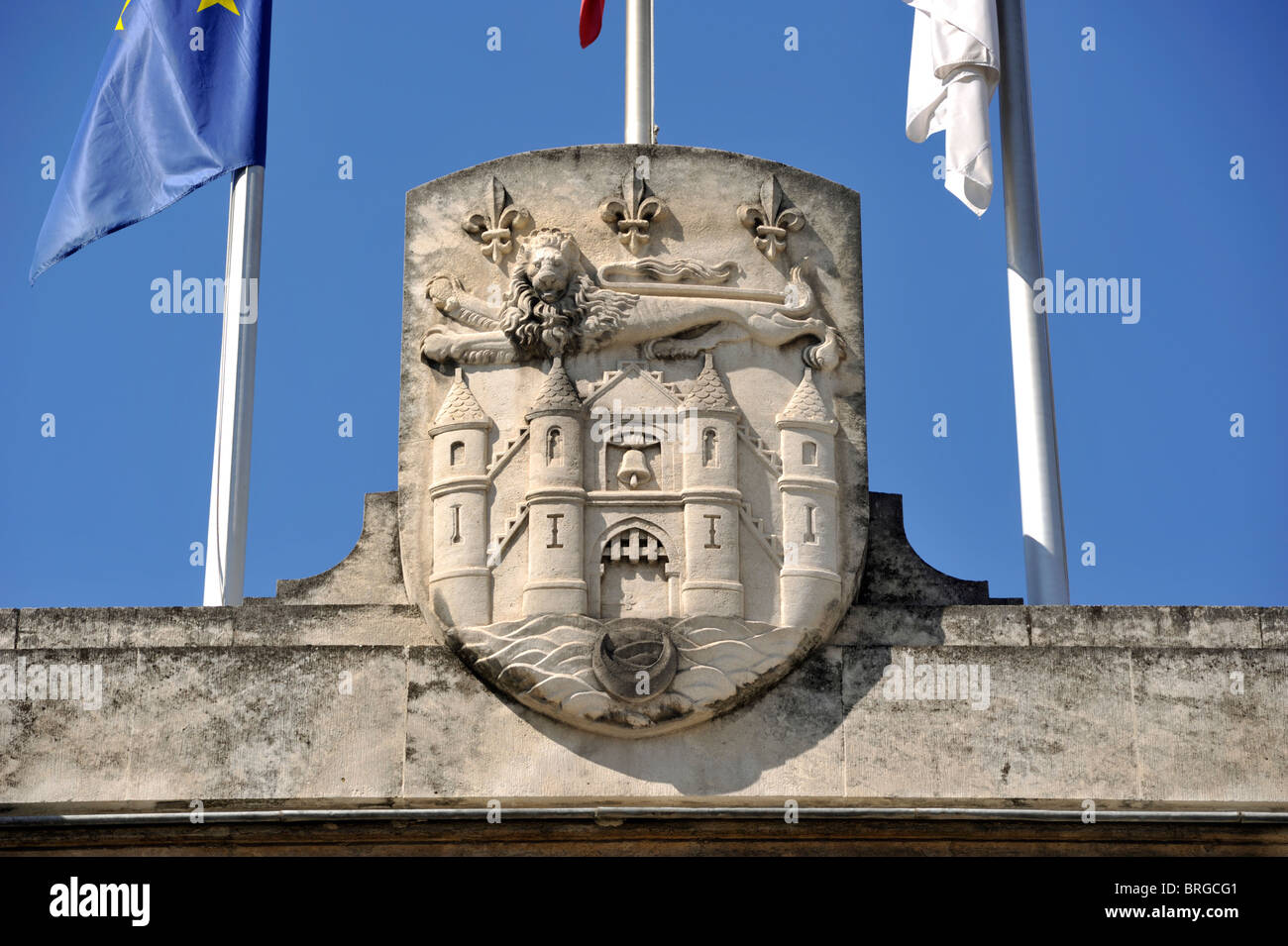 France, Bordeaux, Palais Rohan, town hall, city's coat of arms Stock Photo