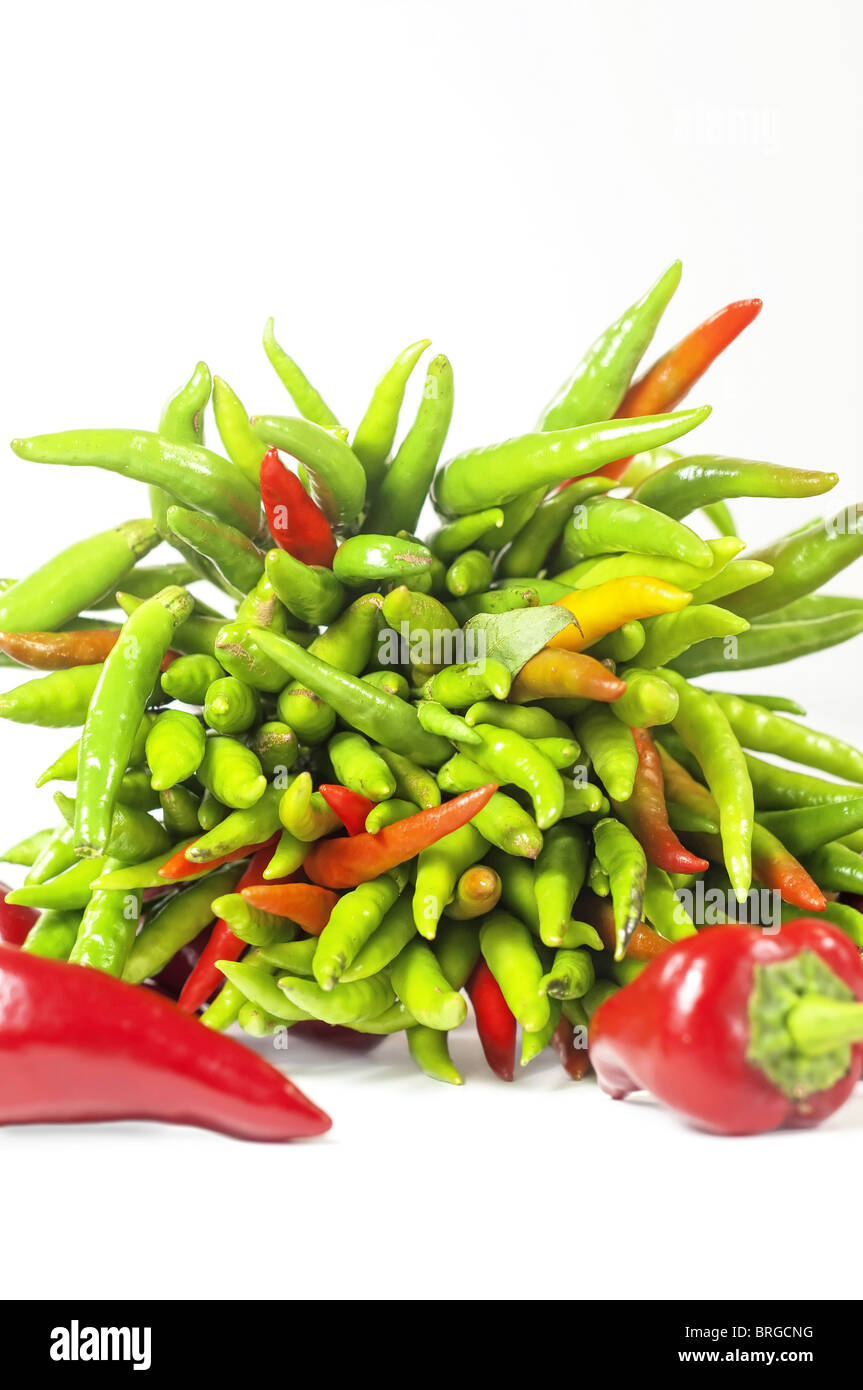 Red and green peppers Stock Photo