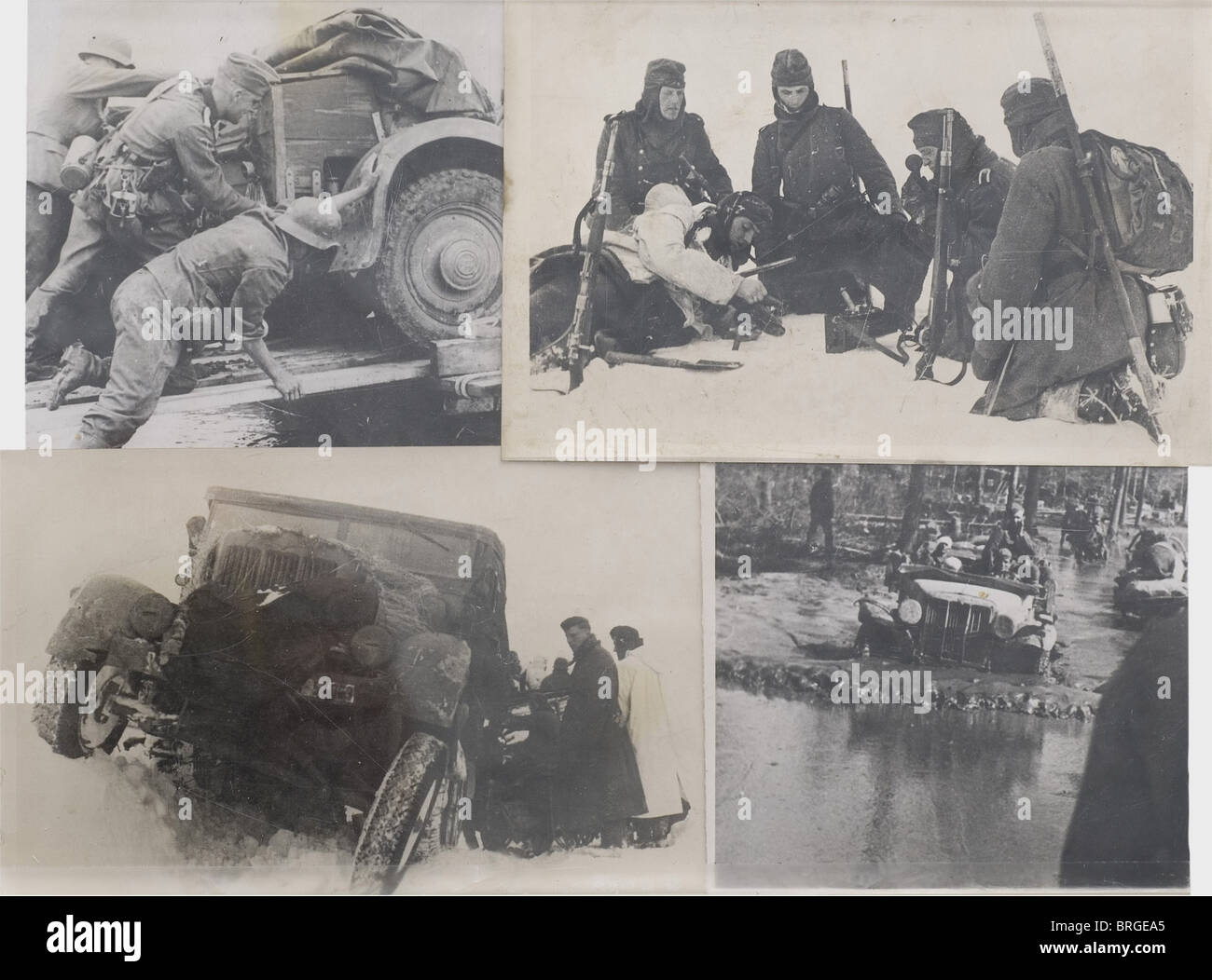 100 press photographs - Russia,period of the Second World War,the Russian Campaign Interesting photos of the Wehrmacht in battle against the Russian army. Mainly pictures of the exhausting advance in Russia,showing a multitude of vehicles. From the break-up of a contemporary photo archive. Almost all photographs are inscribed in detail. Few duplicates. Mostly unpublished.,historic,historical,people,1930s,20th century,Wehrmacht,armed forces,army,NS,National Socialism,Nazism,Third Reich,German Reich,Germany,object,objects,stills,clipping,cli,Additional-Rights-Clearences-Not Available Stock Photo