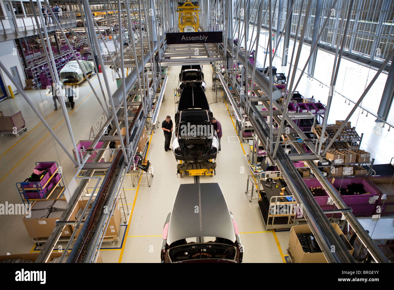 Rolls Royce factory in Goodwood, West Sussex UK Production line for Rolls Royce Phantom and Ghost cars. Stock Photo