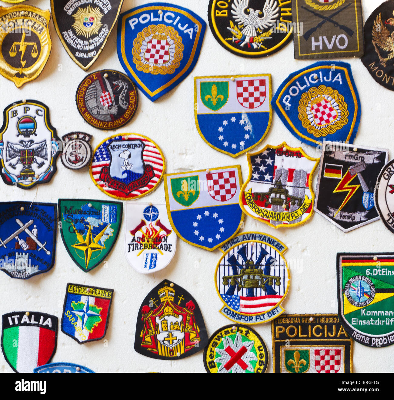 Souvenir Badges From Mostar, Bosnia Stock Photo Alamy