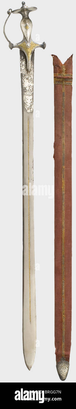 A gold and silver-inlaid Indian tulwar,1st half of the 19th century ...