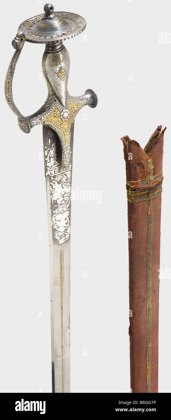 A gold and silver-inlaid Indian tulwar,1st half of the 19th century ...