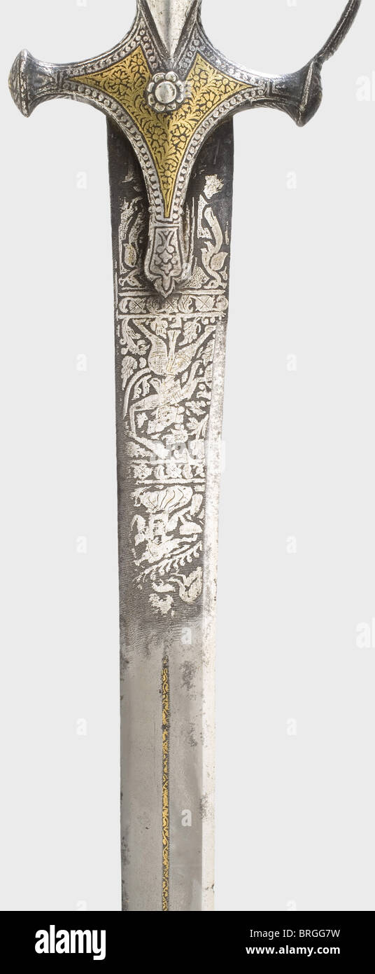 A gold and silver-inlaid Indian tulwar,1st half of the 19th century ...