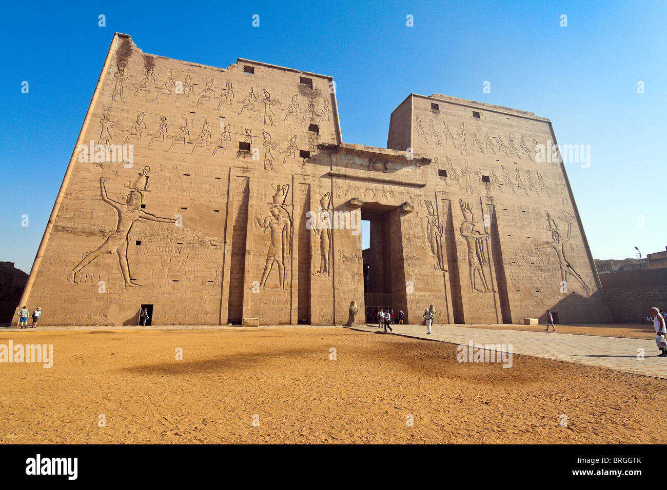 Africa, Egypt, Edfu, Horus Tempel, impressive building from the Ptolemaic period. Stock Photo