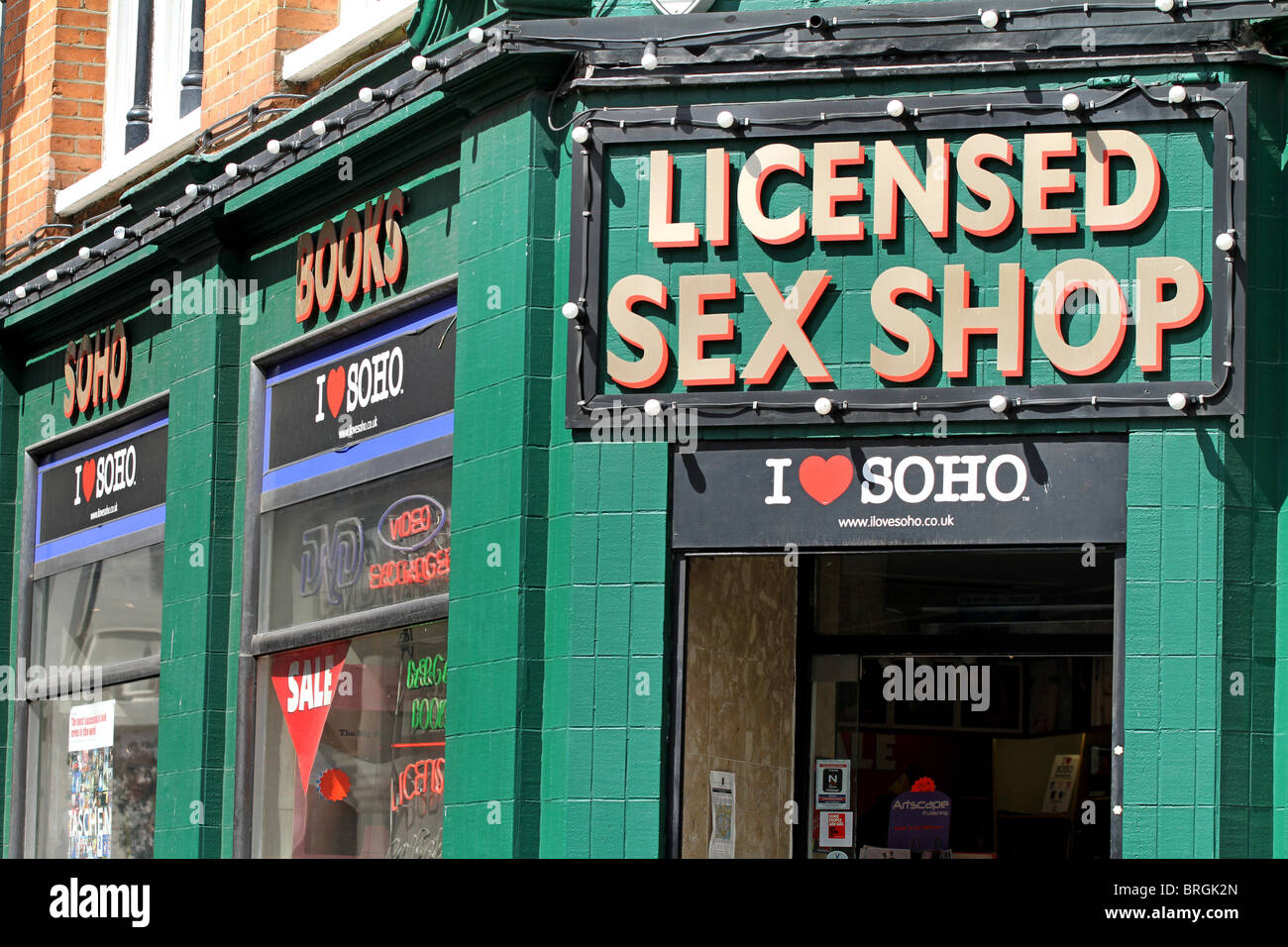 Licensed sex shop sign in Old Compton Street in Soho, London, England Stock  Photo - Alamy