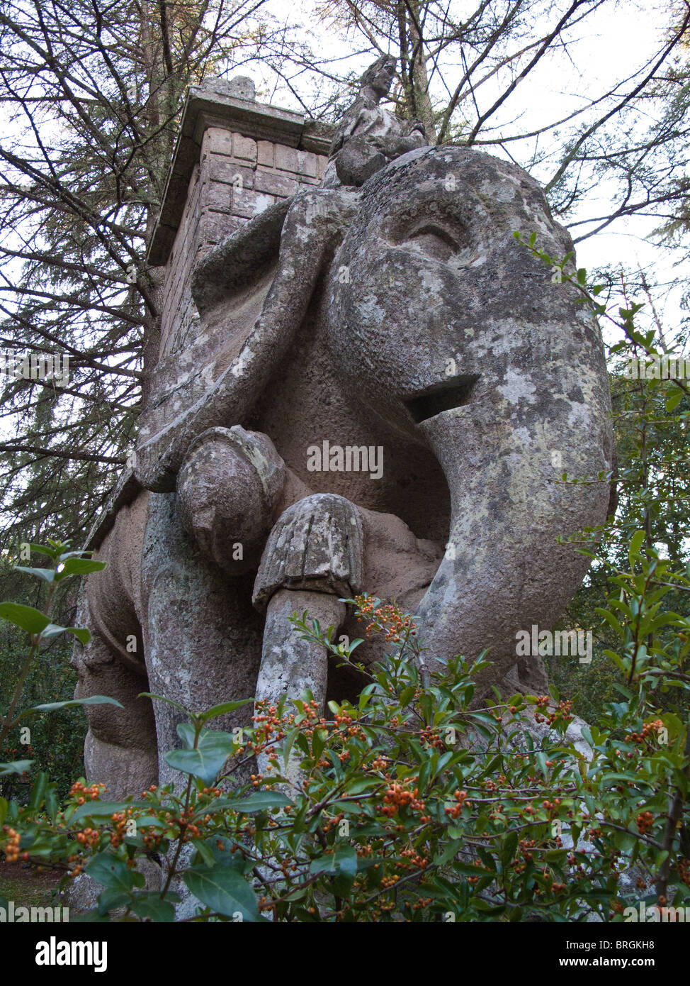 Statue In The Unusual Gardens Of Sacro Bosco In Parco Dei Mostri