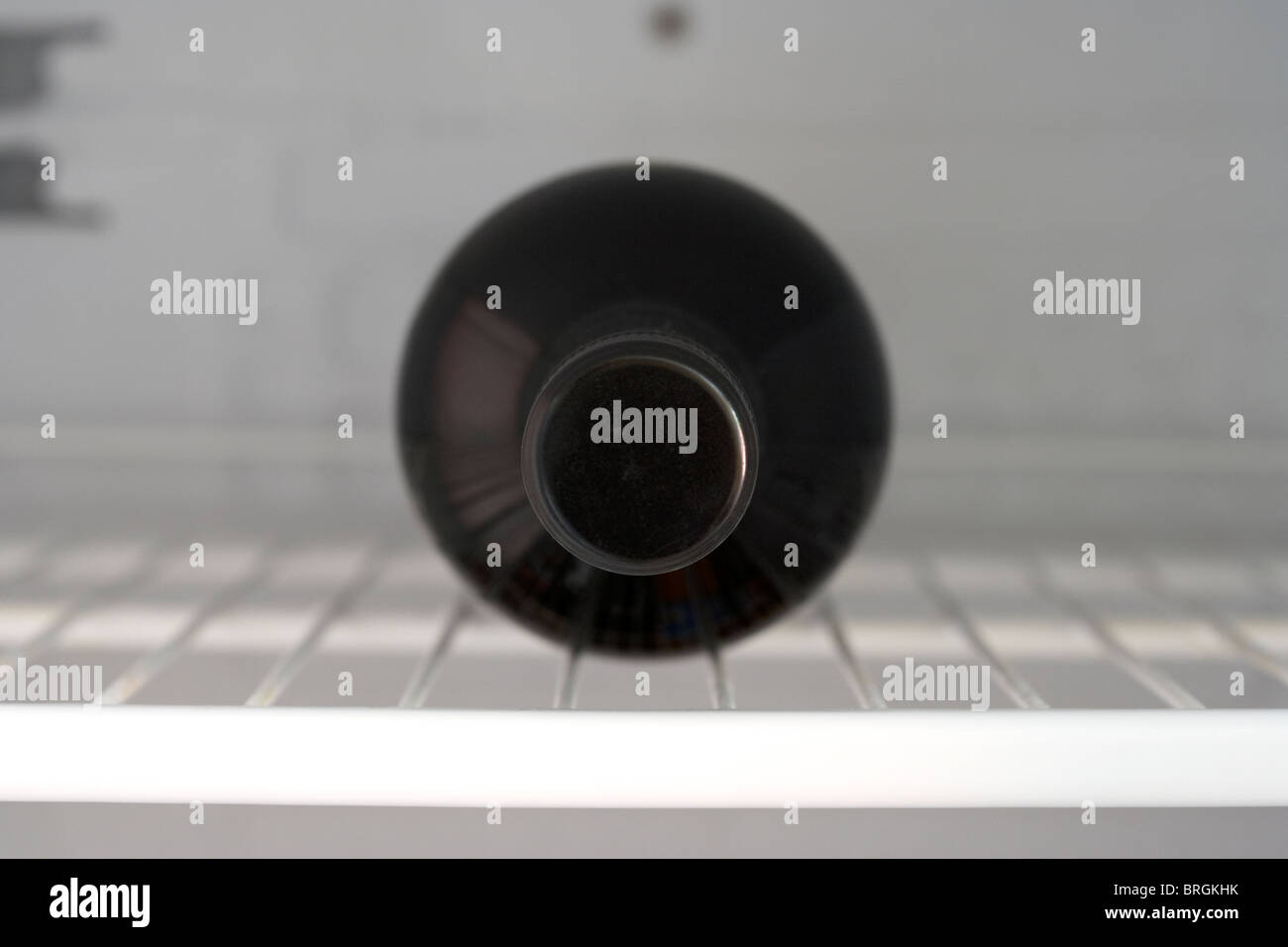 bottle of red wine chilling before serving in a fridge Stock Photo Alamy