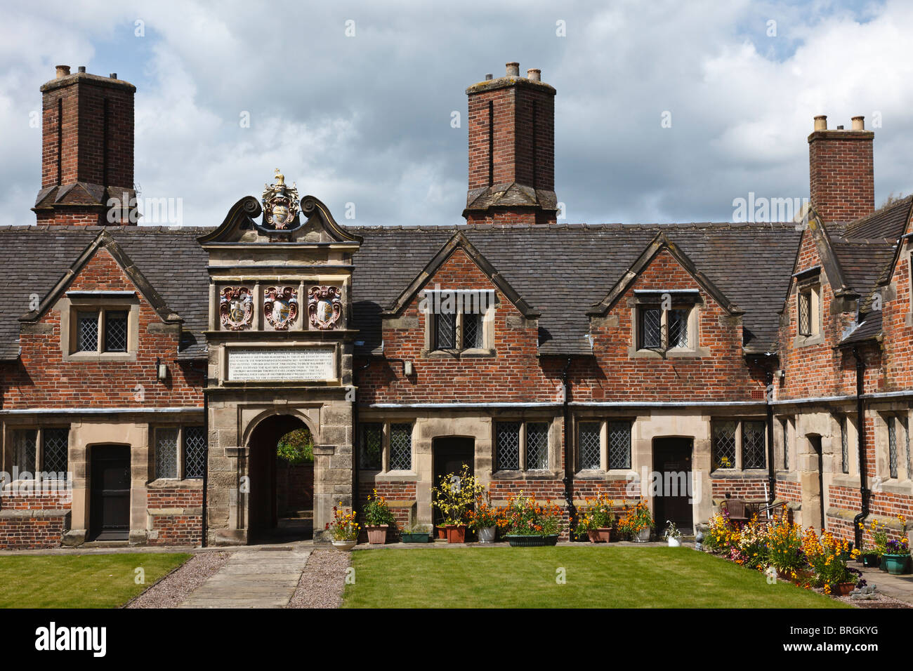 John Port Almshouses, Etwall, Derbyshire, England Stock Photo