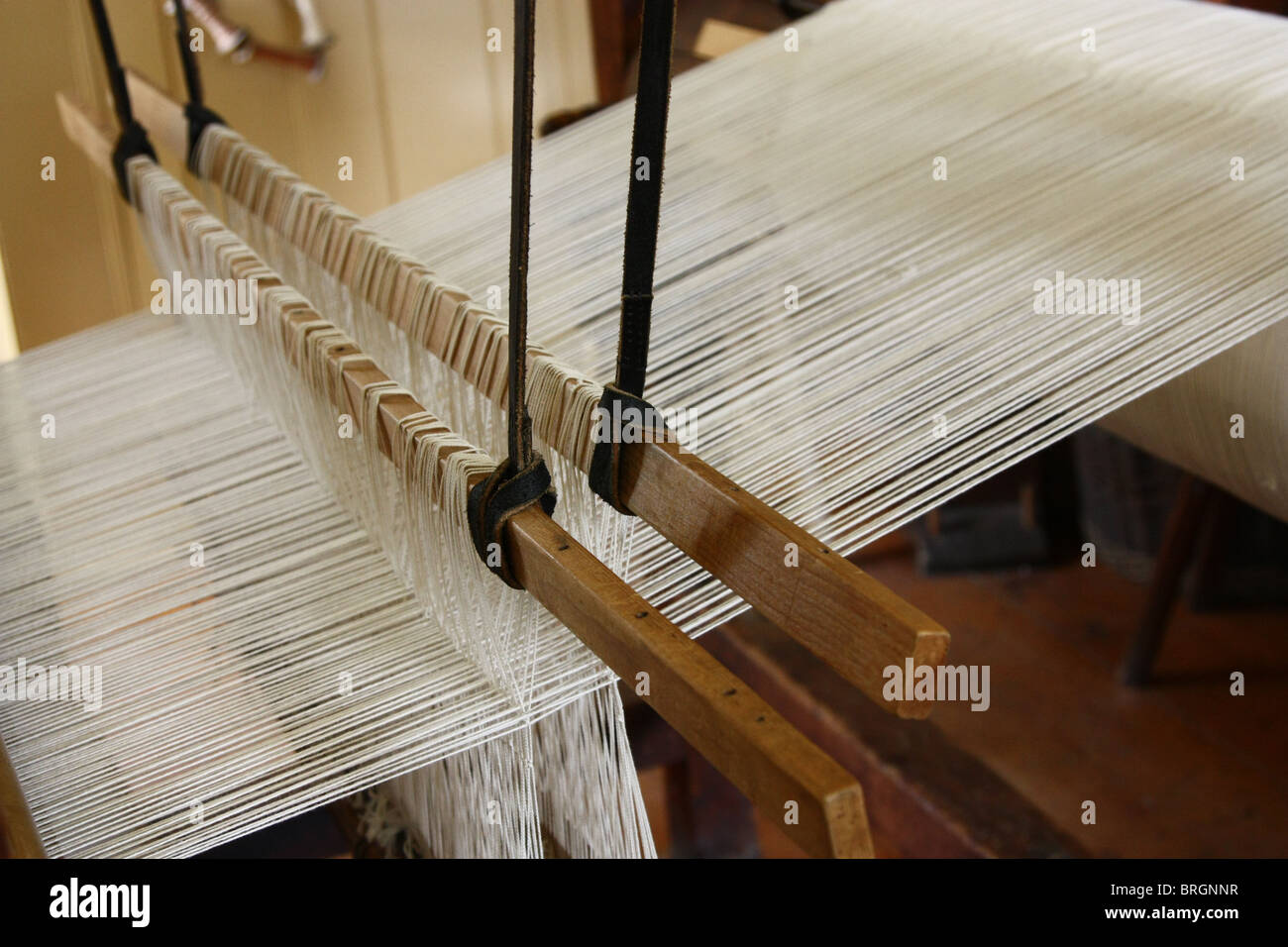 vintage weaving machine Stock Photo