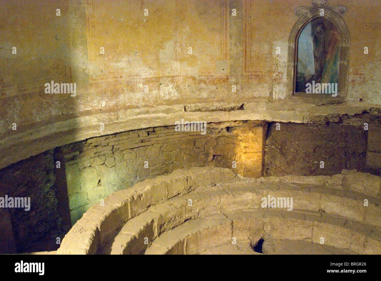 Évora, Portugal. UNESCO world heritage site. Roman baths inside town ...