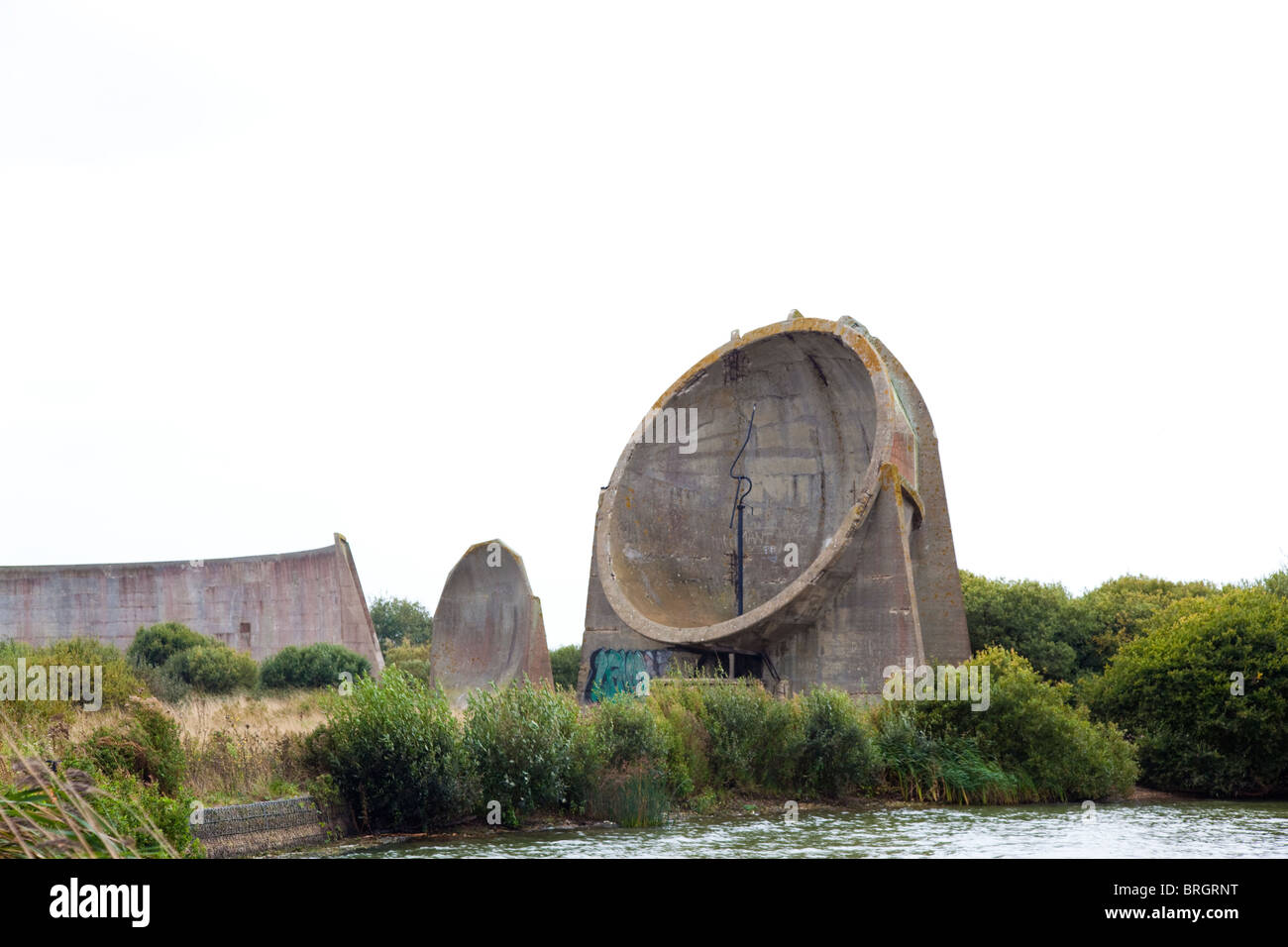 Concrete Sound Mirrors, Greatstone near Dungeness, Kent, UK Stock Photo