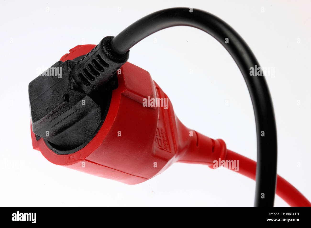 Power plug and socket, electrical cable, extension cable Stock Photo