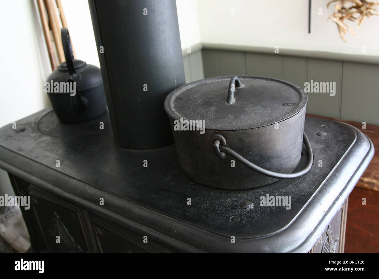 vintage black stove Stock Photo
