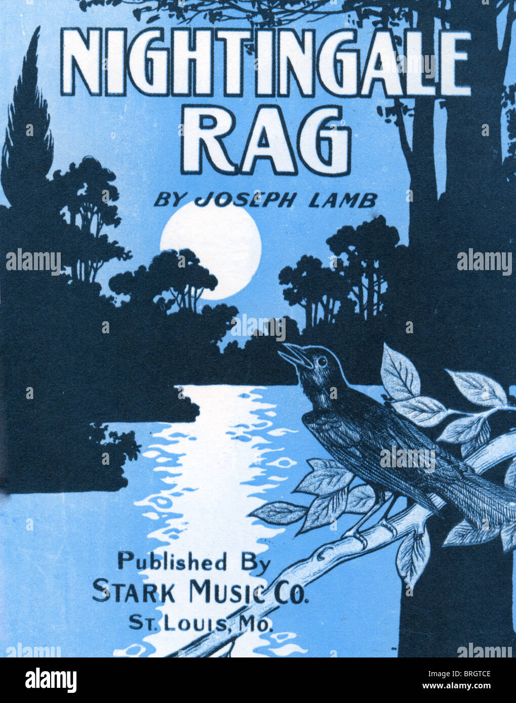 NIGHTINGALE RAG  - 1915 Sheet music by US composer Joseph Lamb (1887-1960) Stock Photo