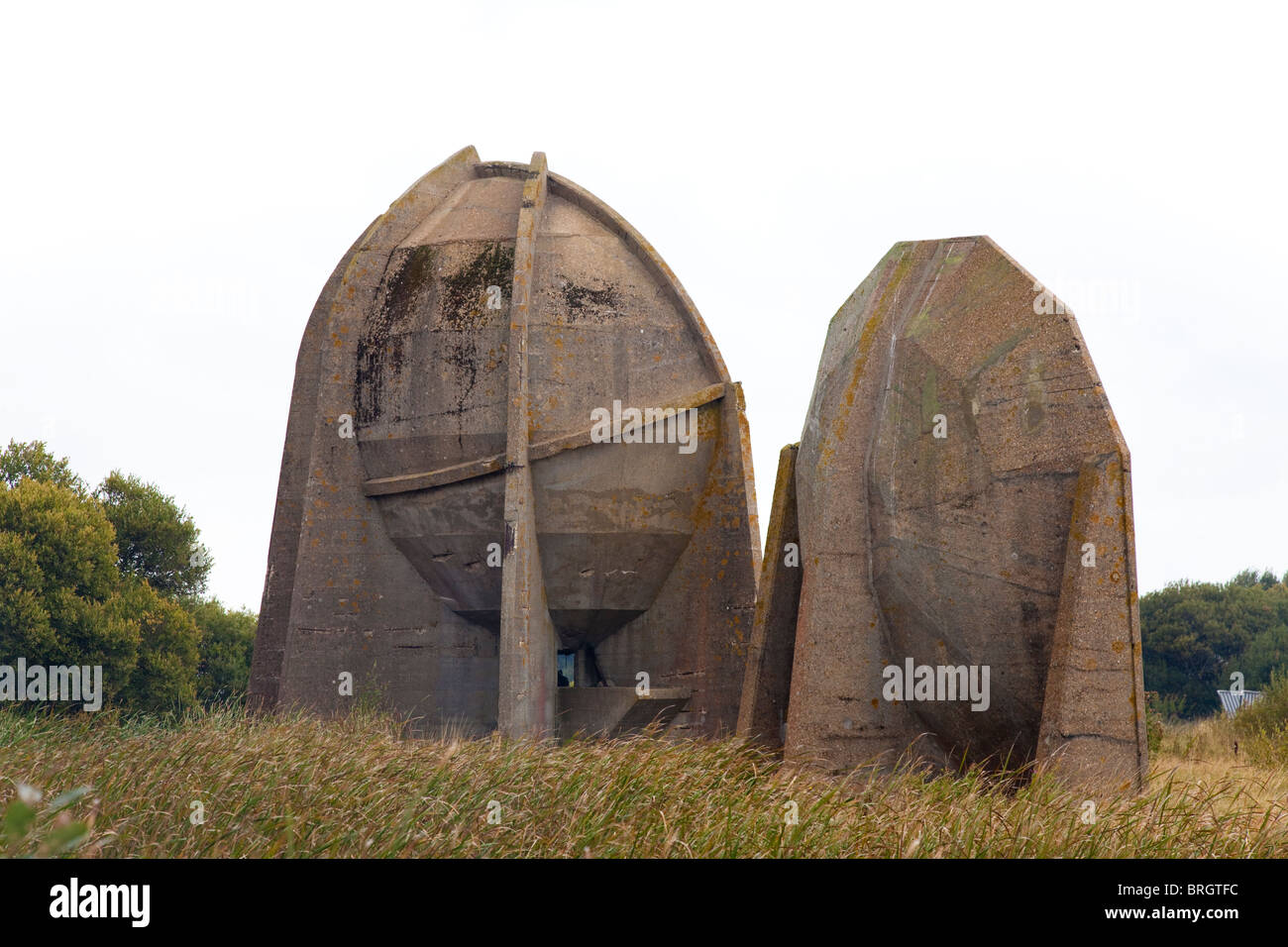 Concrete Sound Mirrors, Greatstone near Dungeness, Kent, UK Stock Photo