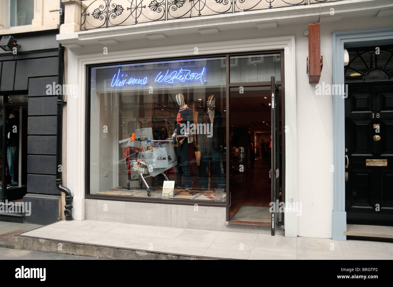 Shop front of the Vivienne Westwood 'Man' clothing store on Conduit Street, London, UK. Stock Photo