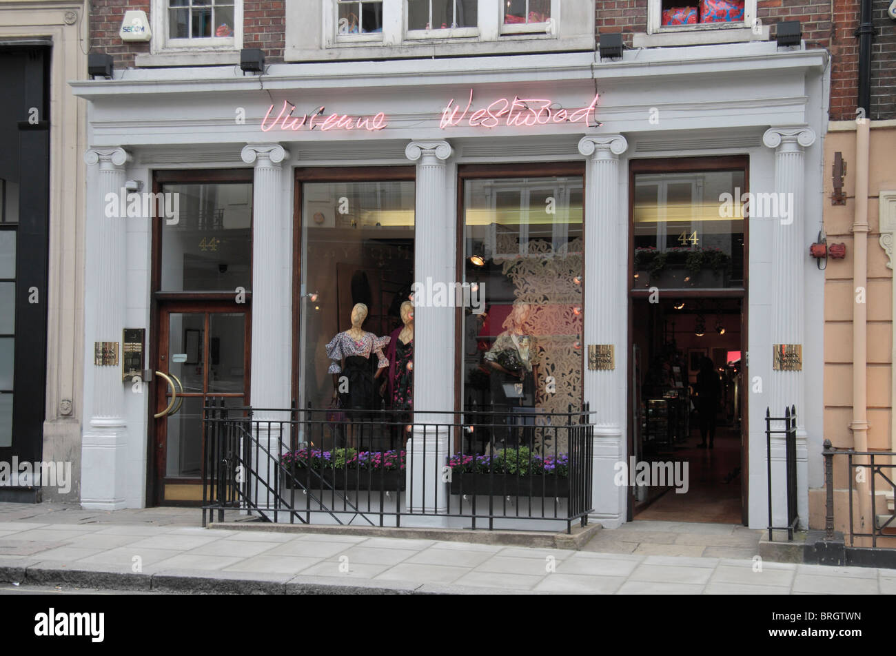 Shop front of the Vivienne Westwood clothing store on Conduit Street, London, UK. Stock Photo