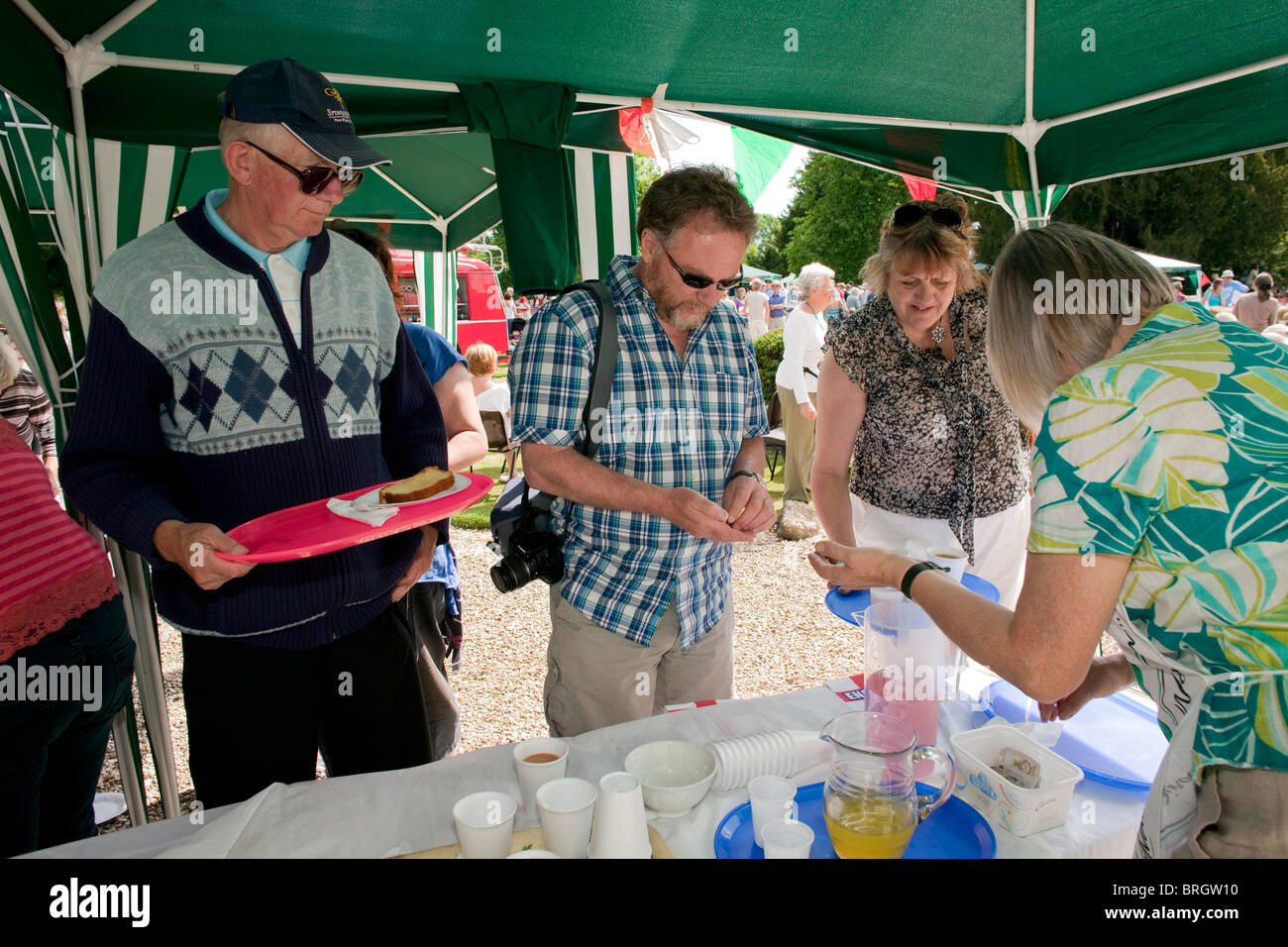 The WI gazebo tea stall at the annual summer Charminster Fete, in the