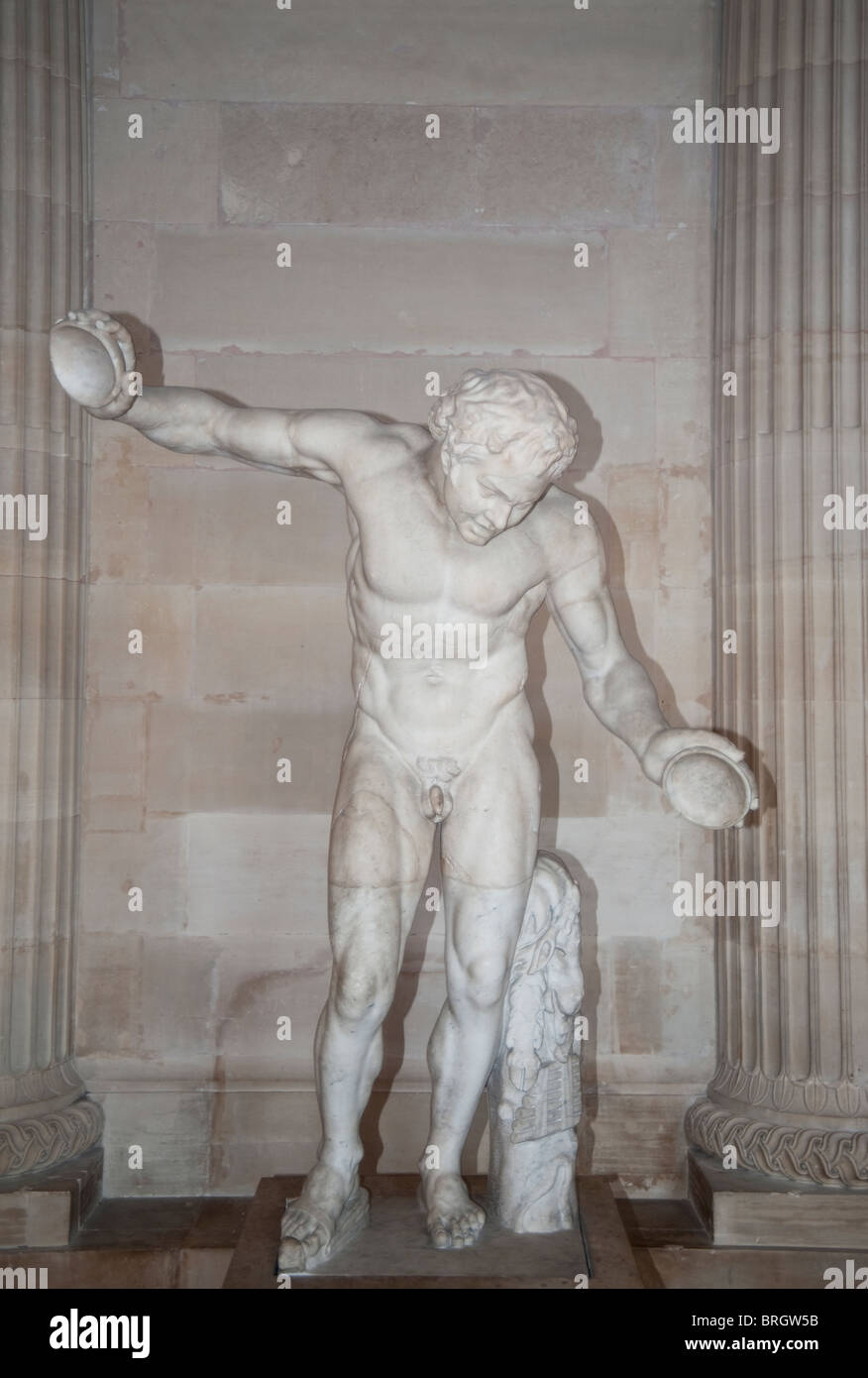 Dancing satyr from the group 'Invitation to the dance'. Roman copy (1st-2nd century CE) of a hellenistic original (2nd cent. BC) Stock Photo