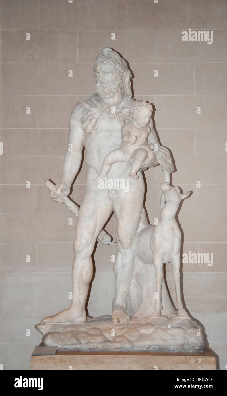 Telephus sculpture of Heracles (Hercules) and Telephe (Telephus Stock Photo - Alamy