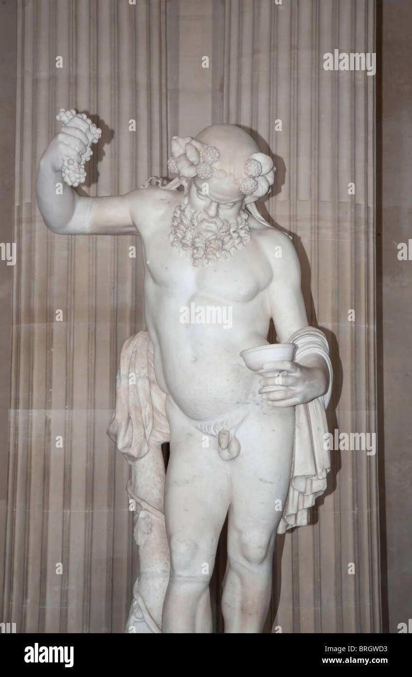 Drunken Silenus, Roman artwork of the 2nd century AD Stock Photo