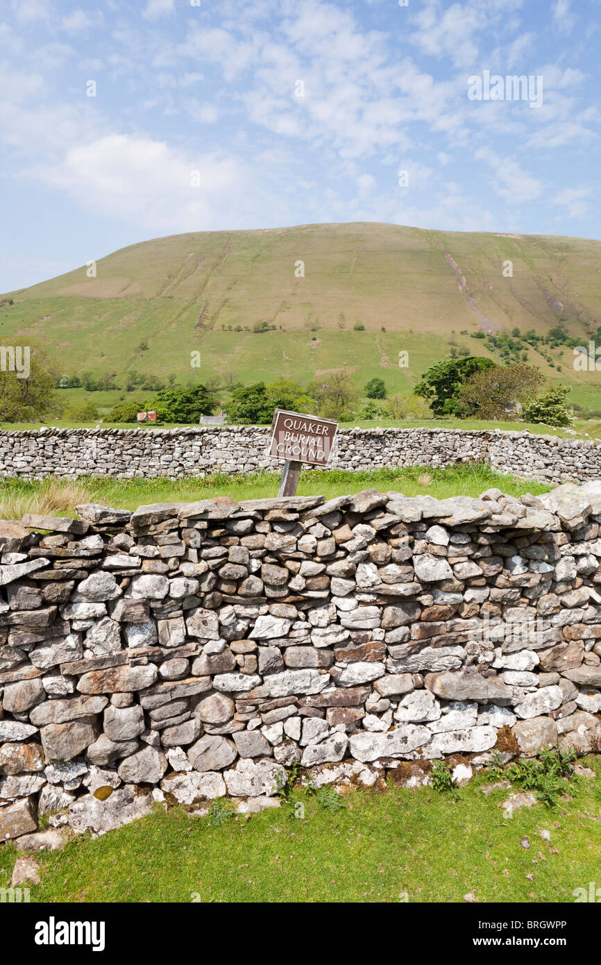 The old Quaker burial ground in remote countryside at Fell End, NE of Sedbergh, Cumbria Stock Photo