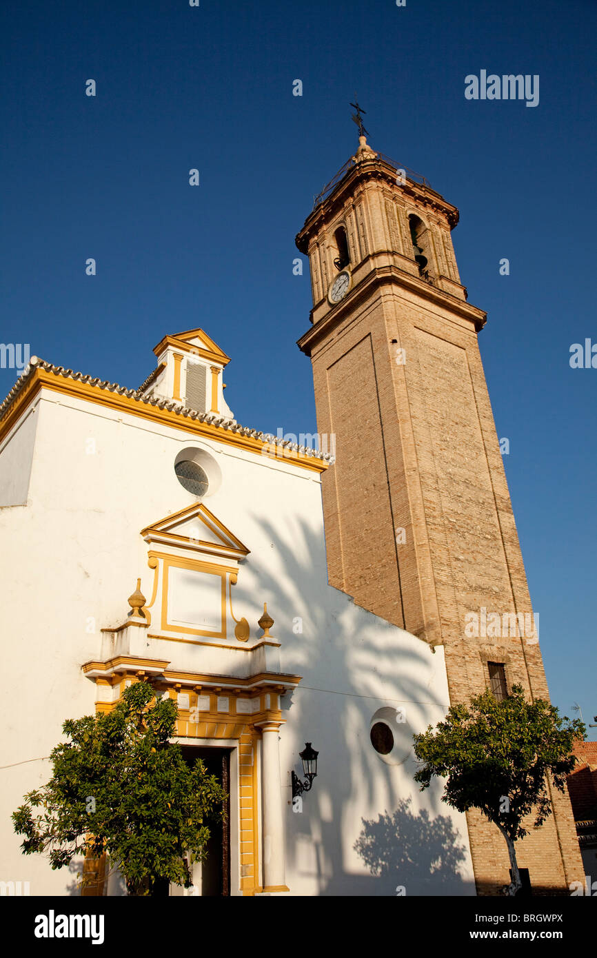 Church of Santa María Magdalena in Villamanrique Seville Andalusia Spain iglesia Santa María Magdalena sevilla españa Stock Photo