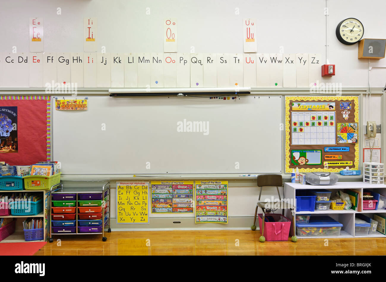 Kindergarten and First Grade classroom. Stock Photo