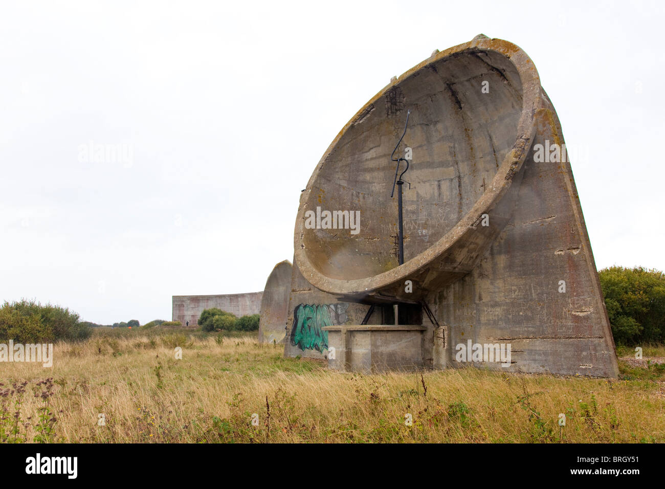 Concrete Sound Mirrors, Greatstone near Dungeness, Kent, UK Stock Photo
