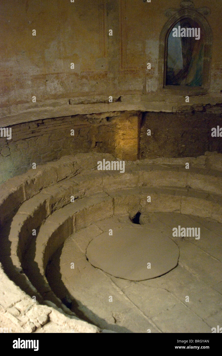 Évora, Portugal. UNESCO world heritage site. Roman baths inside town ...