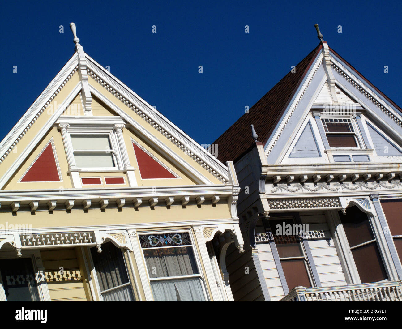 Victorian houses known as the Painted Ladies in Alamo Square in San Francisco in California, United States Stock Photo
