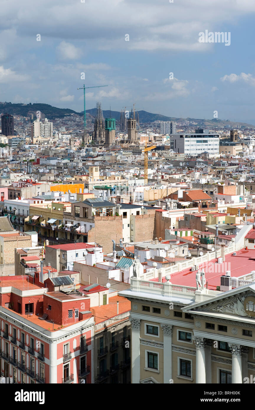 country spain view on the city barcelona Stock Photo