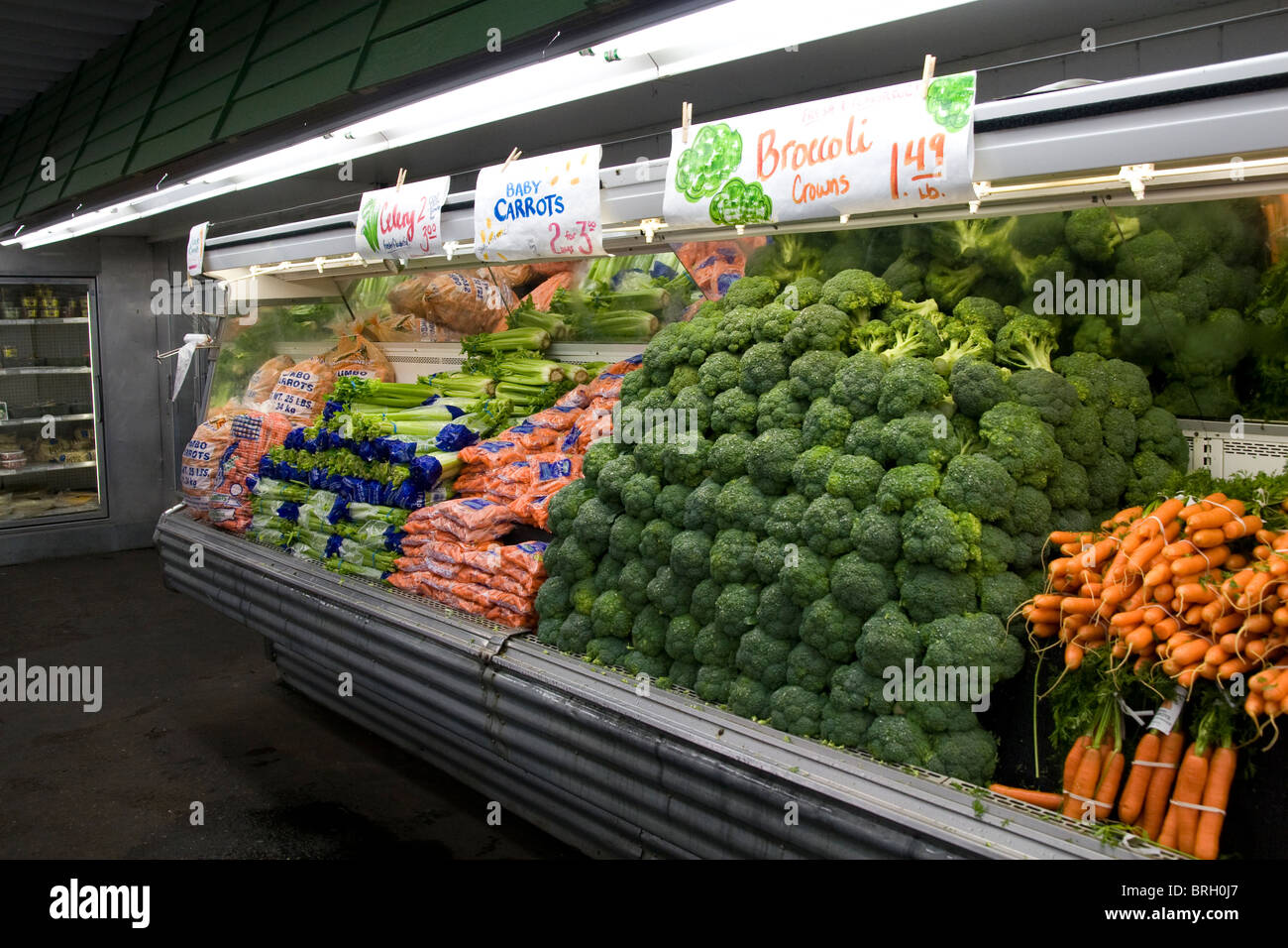 Fruit and Vegetables in farm stand in Bothell WA Washington state USA