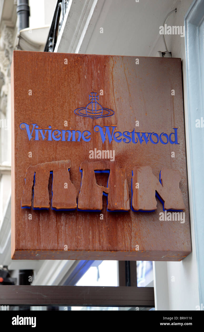 Nachtvlek Vrijstelling Oude man Brand logo sign outside the Vivienne Westwood "Man" clothing shop on  Conduit Street, London, UK Stock Photo - Alamy