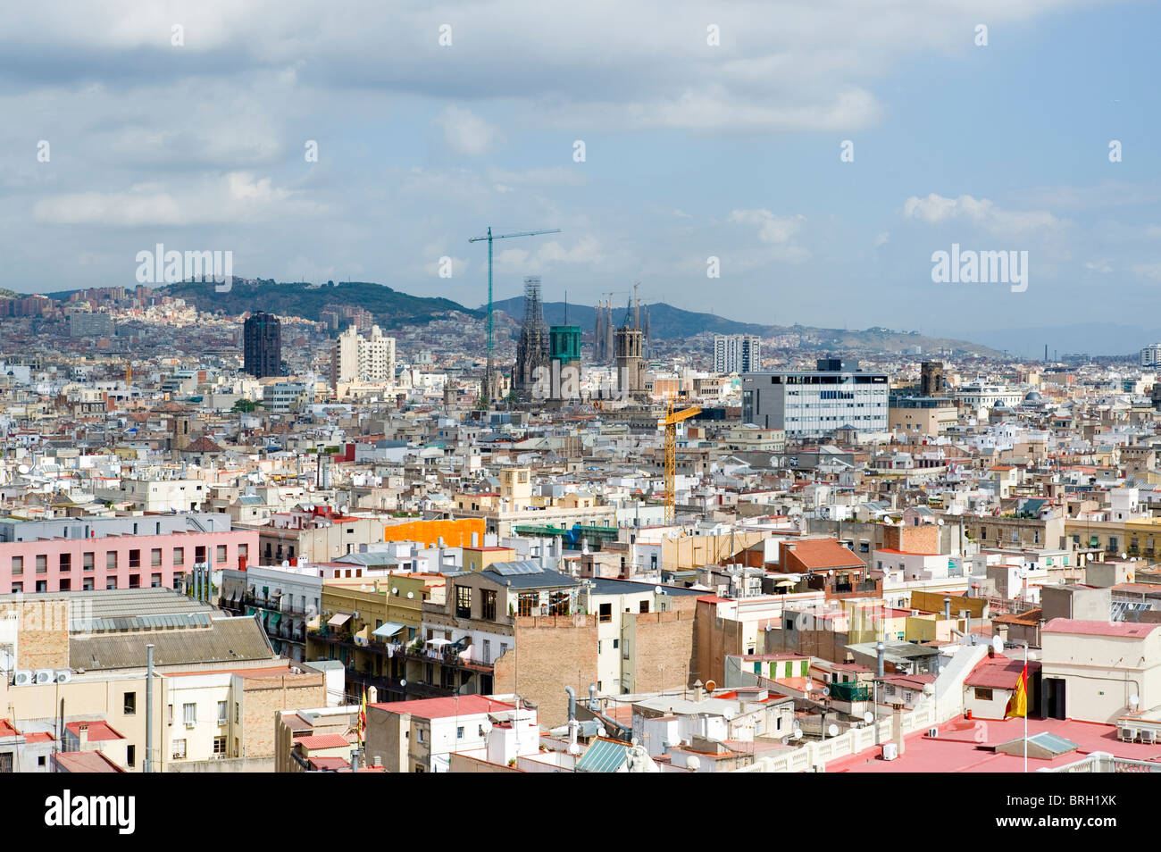 country spain view on the city barcelona Stock Photo