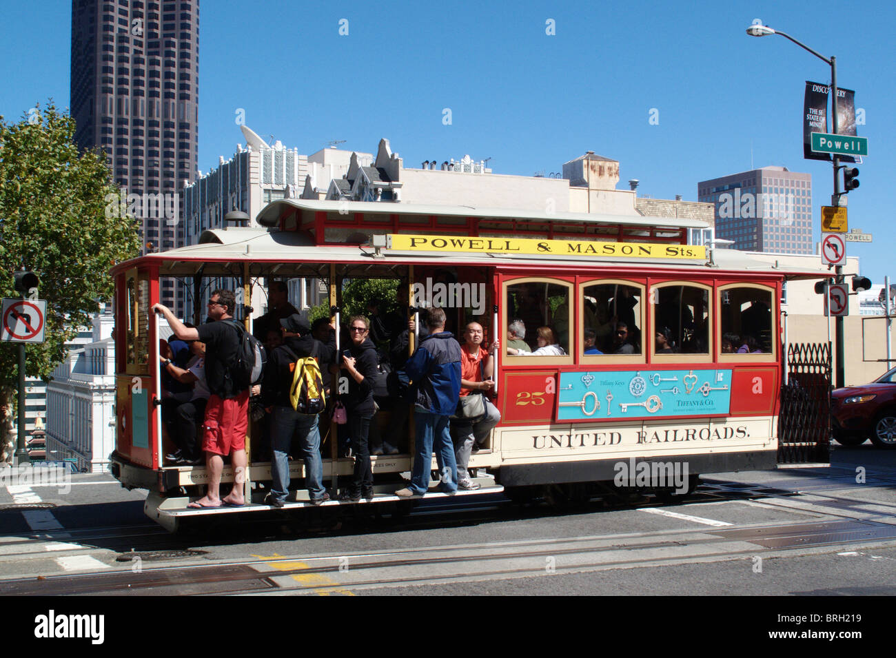 A tram on a street in San Francisco in California, United States Stock Photo