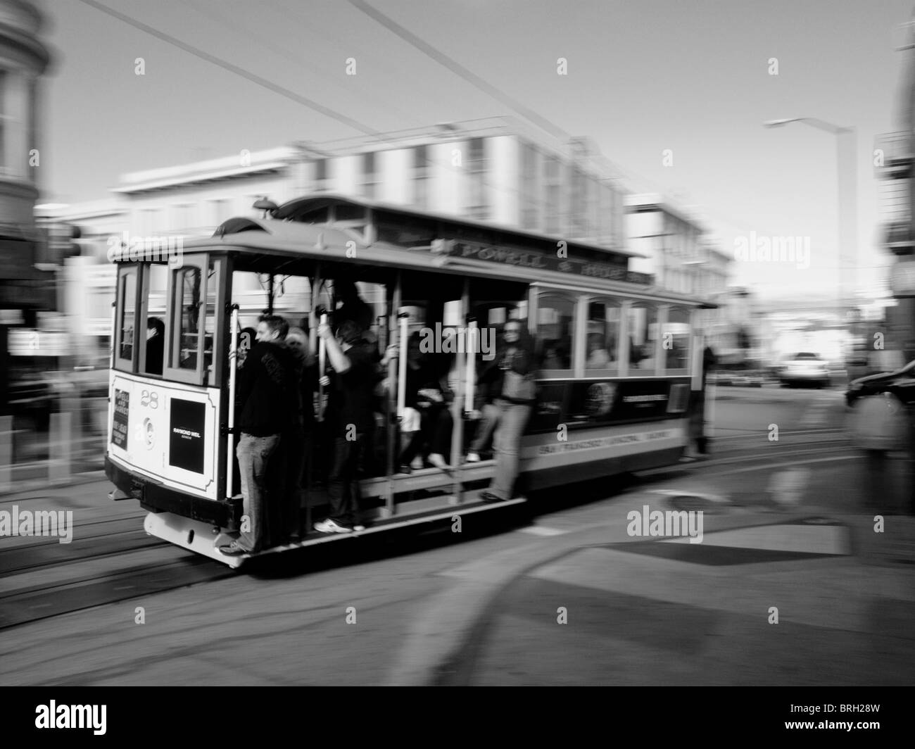 A tram on a street in San Francisco in California, United States Stock Photo