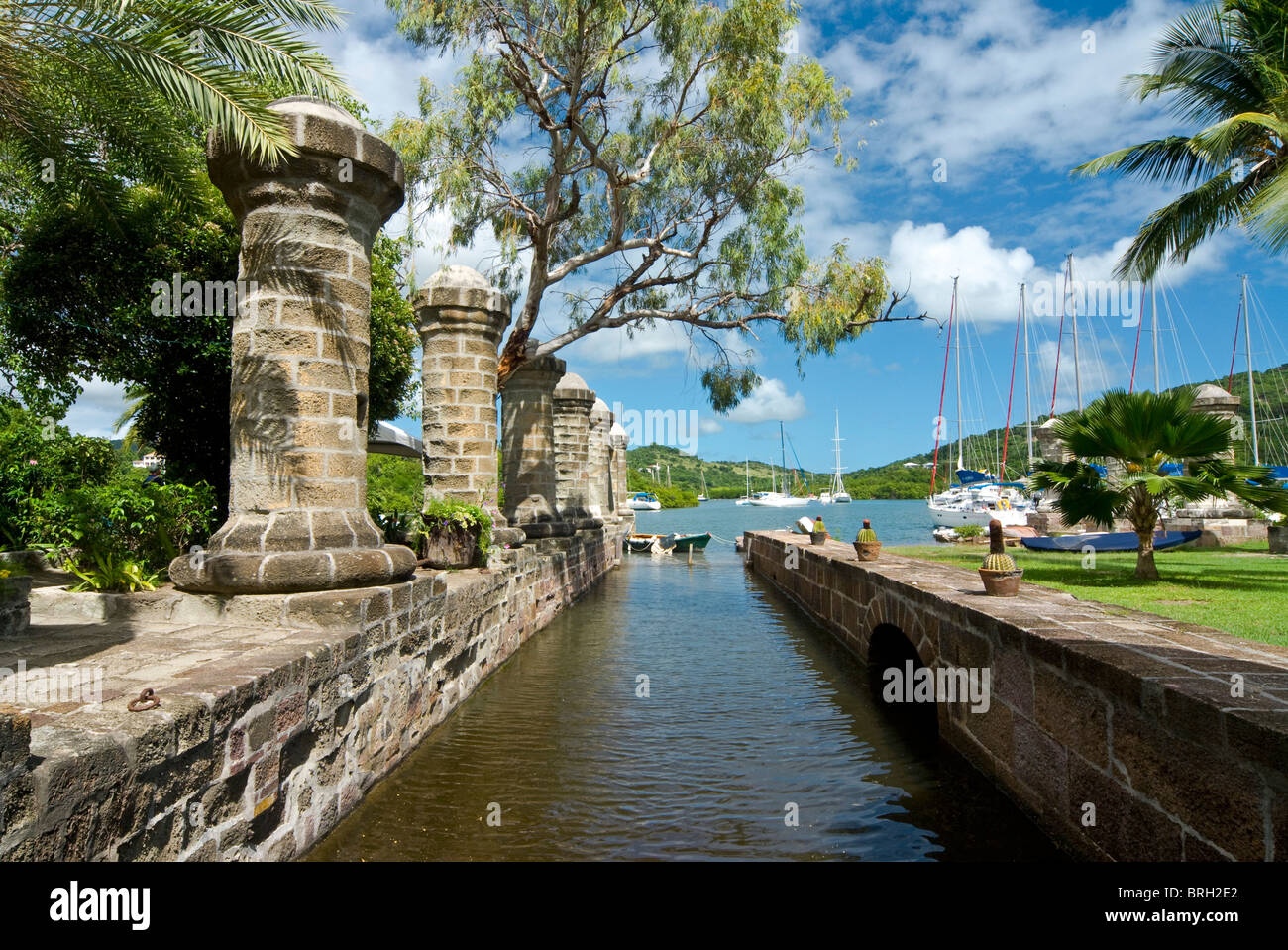 Boat house and sail loft pillars, Nelson Dockyard, Antigua, West Indies