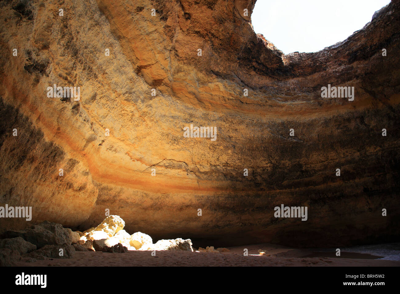 Rock cave near Benagil, Algarve, Coast of Portugal Stock Photo