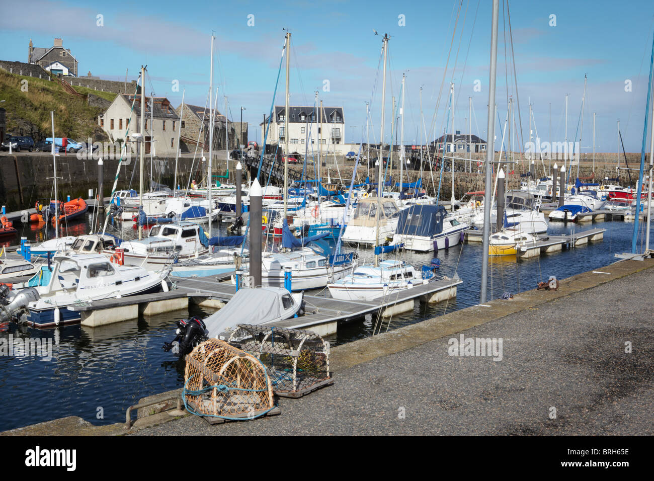 Banff harbour marina on the Moray Firth, Aberdeenshire Stock Photo Alamy