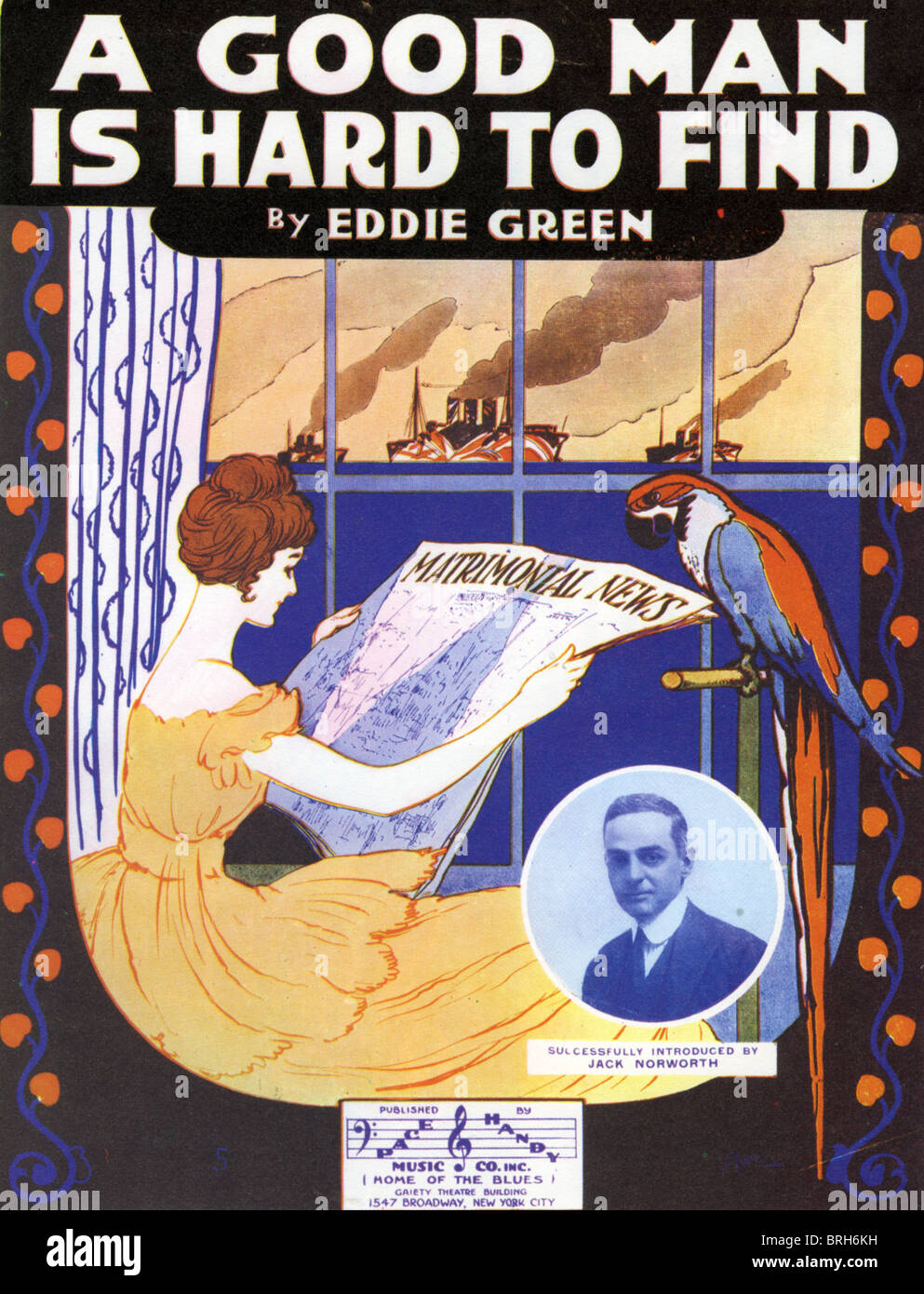 A GOOD MAN IS HARD TO FIND Sheet music for 1918 song composed by US musician Eddie Green and