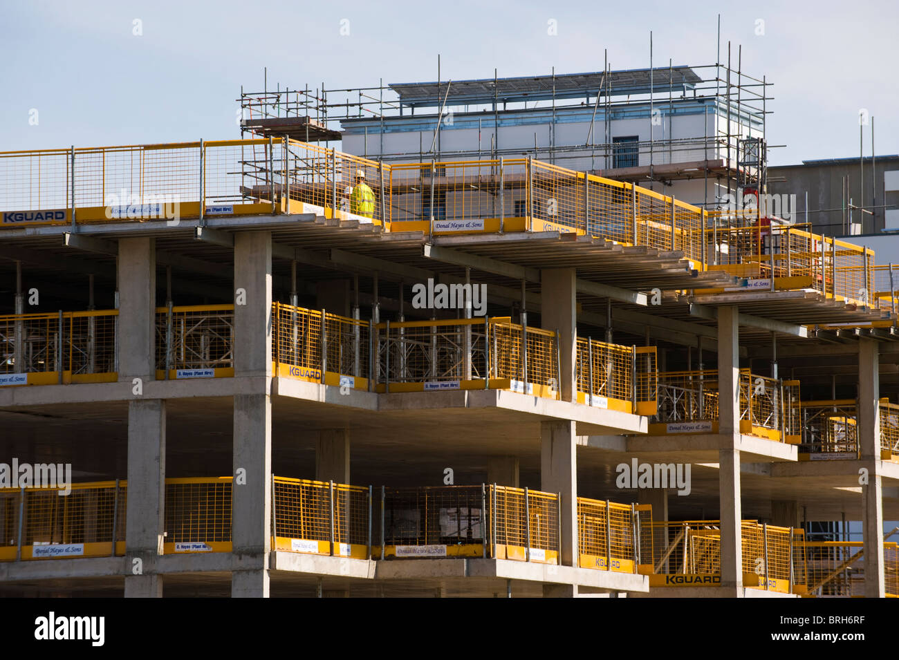 Modern apartments under construction on former industrial brownfield
