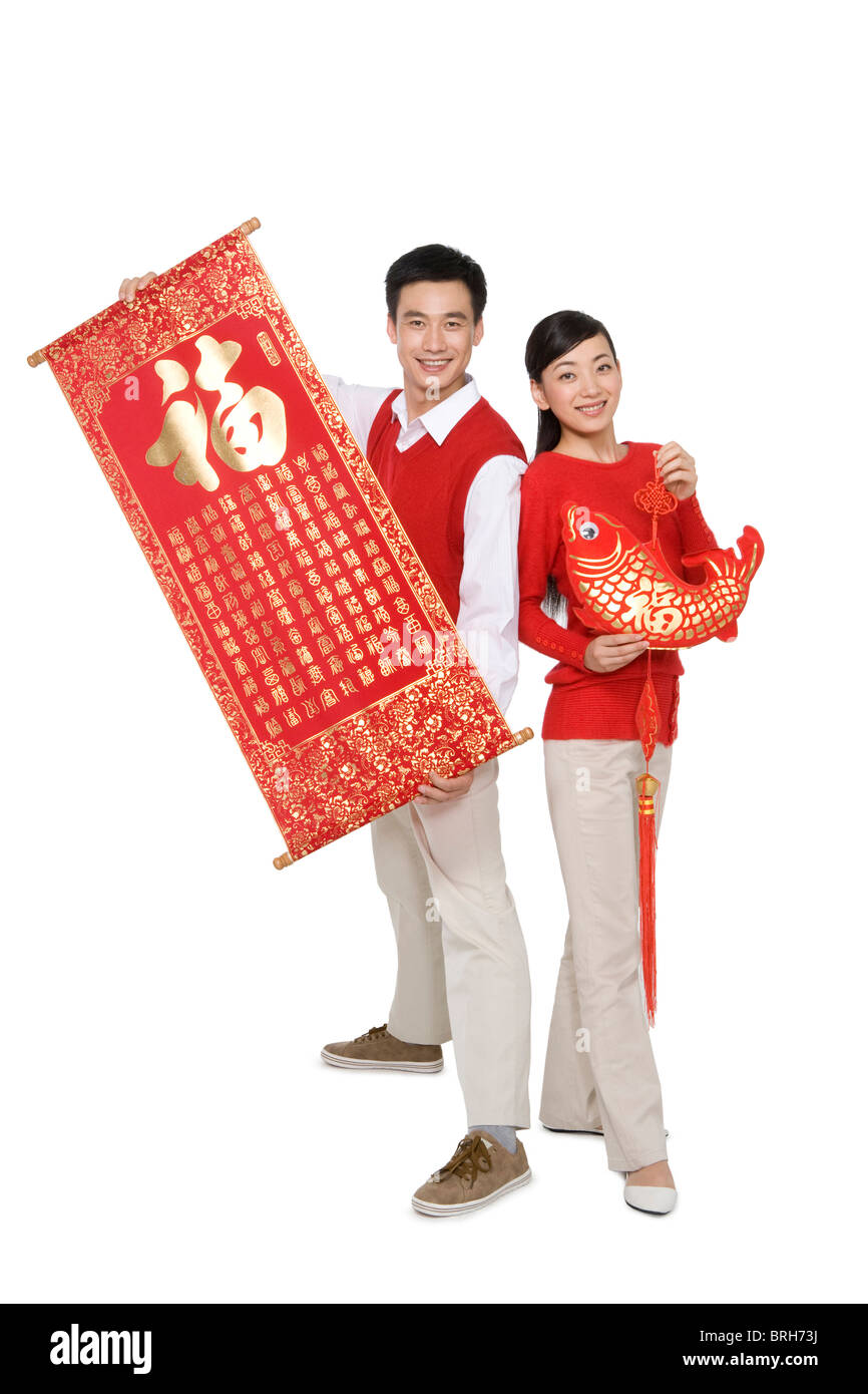 A couple celebrating Chinese New Years Stock Photo